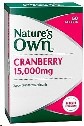 Natures Own Cranberry 15000mg Tablets 50
